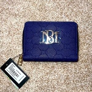 NWT Badgley Mischka Vegan Leather Wallet Purse Blue‎